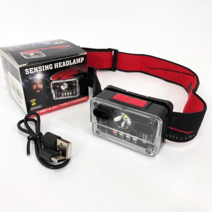 Фонарь налобный M-006-XPG+8SMD+4SMD(white+red+green+blue+UV), Фонарь аккумуляторный для рыбалки
