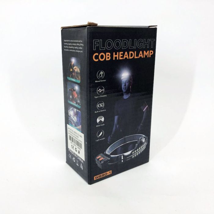 Фонарь налобный BL-W690-LTS+SMD white+red сенсорный (с датчиком движения), светодиодный налобный фонарик