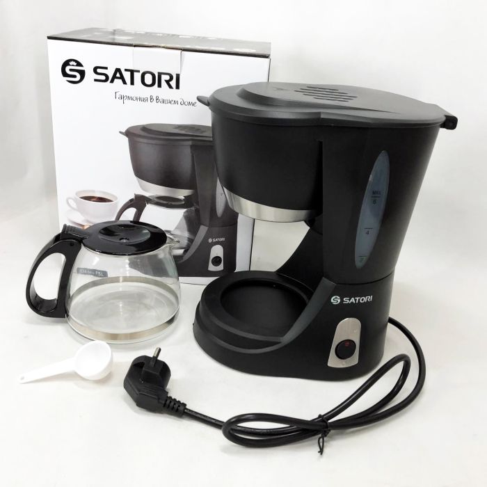 Кофеварка капельная Satori SCM-600-PBL, 650 Вт, Маленькая кофемашина для дома, Маленькая кофемашина