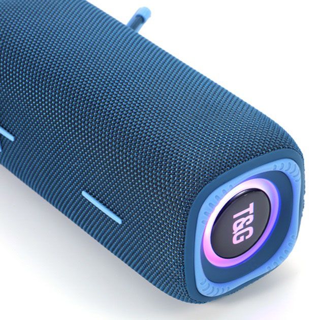 Портативная Bluetooth колонка TG654 8W с подсветкой, Аккумуляторная колонка для музыки. Цвет: синий