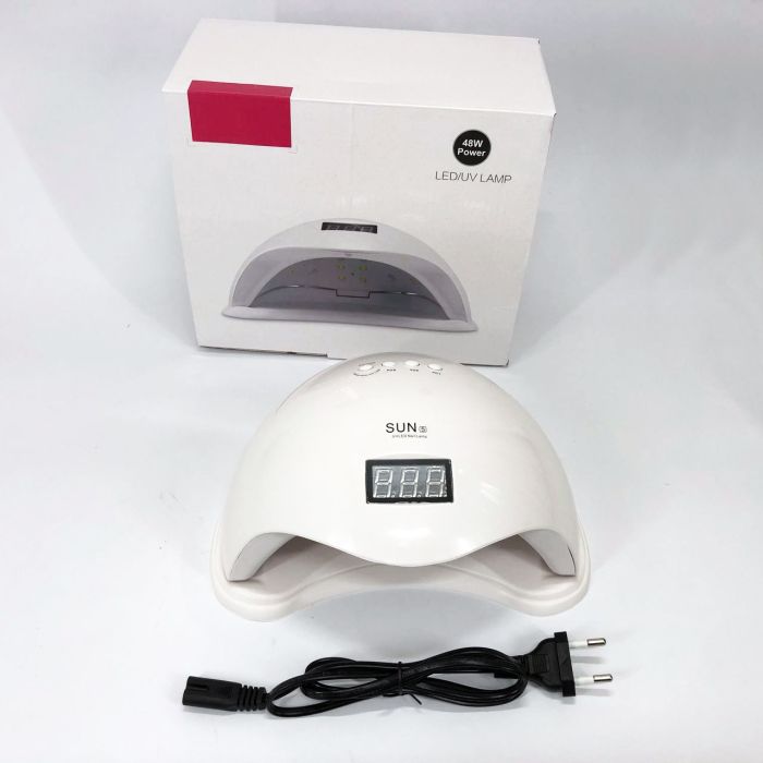 Лампа SUNUV SUN 5 PLUS 48W WHITE UV/LED для полимеризации, Профессиональная лампа для ногтей с таймером