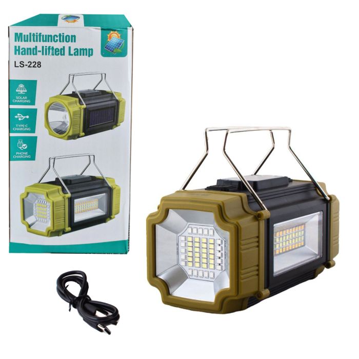 Фонарь переносной LS-228-LED WHITE+RED+BLUE+YELLOW, Фонарь для кемпинга с встроенным зарядным устройством