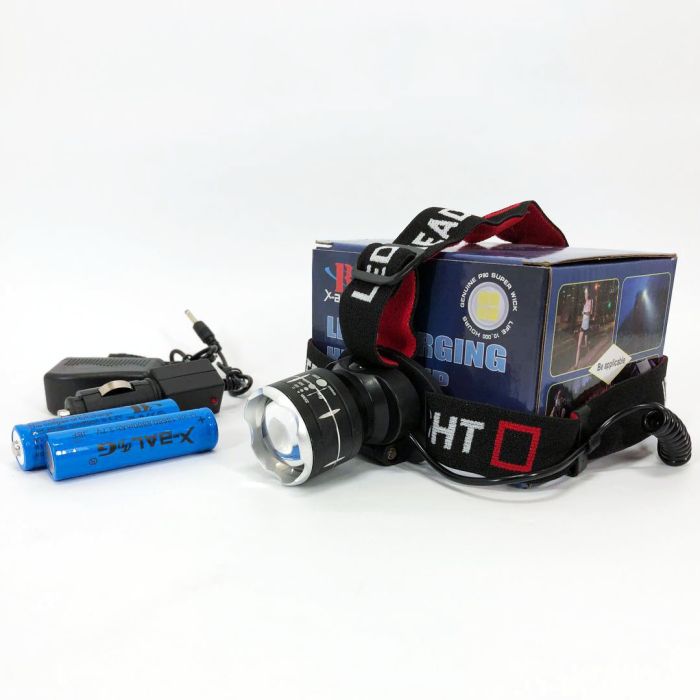 Налобный фонарь X-Balog BL-T09B-P90, мощный тактический  фонарь на голову, водонепроницаемый