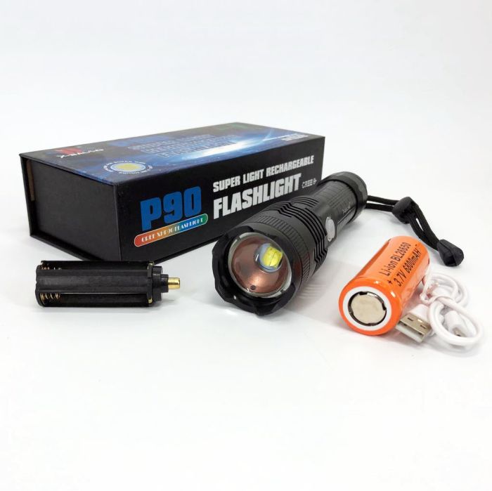 Фонарь аккумуляторный X-Balog BL-B88-P90, яркий фонарик, качественный фонарик, мощный ручной фонарик