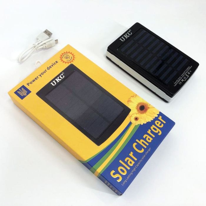 УМБ Power Bank Solar 50000 mAh мобильное зарядное с солнечной панелью и лампой. Цвет: белый