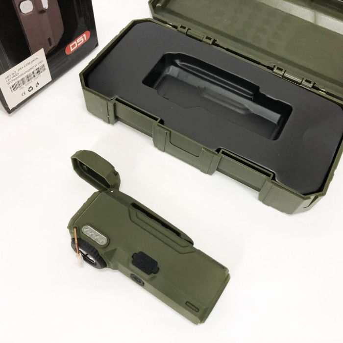 Фонарик-зажигалка армейская MULTIFUNCTIONAL D51-COB, Зажигалка на подарок в упаковке. Цвет: зеленый