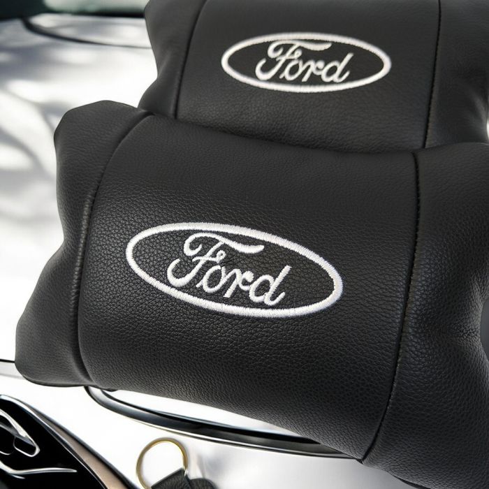 Набор автомобильных подушек 2шт для Ford, натуральная кожа, стильные подголовники для удобной поездки