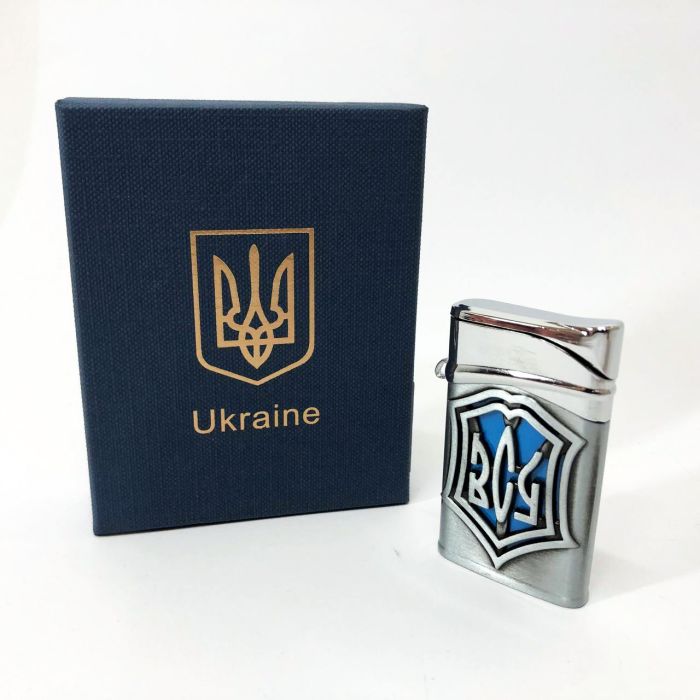 Зажигалка газовая ЗСУ (Подарочная коробка, Острое пламя) HL-4112-4. Цвет: серебро