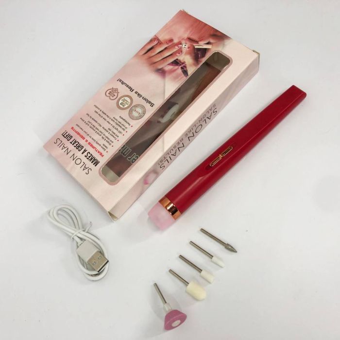 Фрезер для маникюра и педикюра Flawless Salon Nails, машинка для снятия маникюра. Цвет: красный