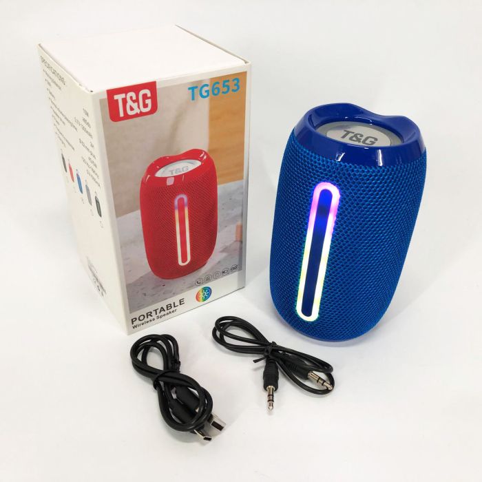 Портативная Bluetooth-колонка TG653 USB с ремешком, Беспроводная колонка портативная мощная. Цвет: синий