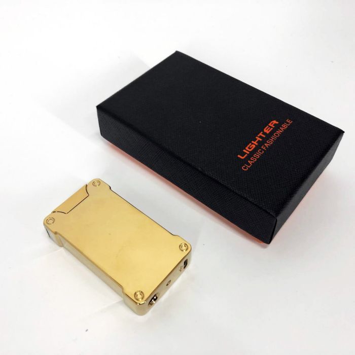 Дуговая электроимпульсная зажигалка с USB-зарядкой фонариком LIGHTER HL-437, Юсб зажигалка. Цвет: золотой