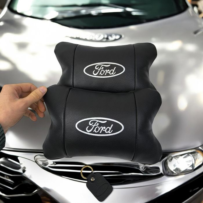Набор автомобильных подушек 2шт для Ford, натуральная кожа, стильные подголовники для удобной поездки