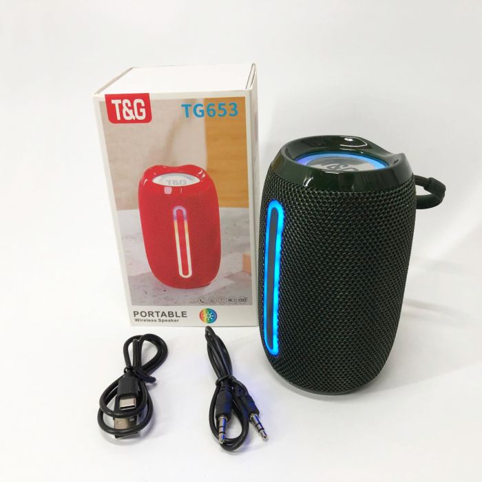 Портативная Bluetooth-колонка TG653 USB с ремешком беспроводная колонка портативная мощная. Цвет: зеленый