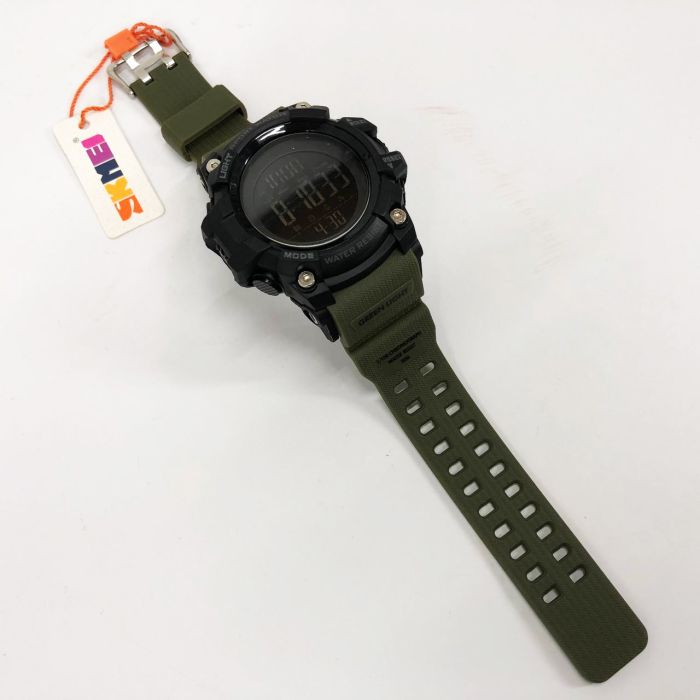 Часы наручные мужские SKMEI 1384AG ARMY GREEN, часы тактические противоударные. Цвет: зеленый