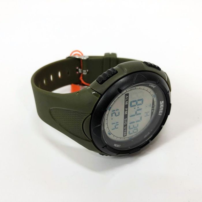 Мужские часы Skmei 1025AG ARMY GREEN, армейские часы противоударные. Цвет: зеленый