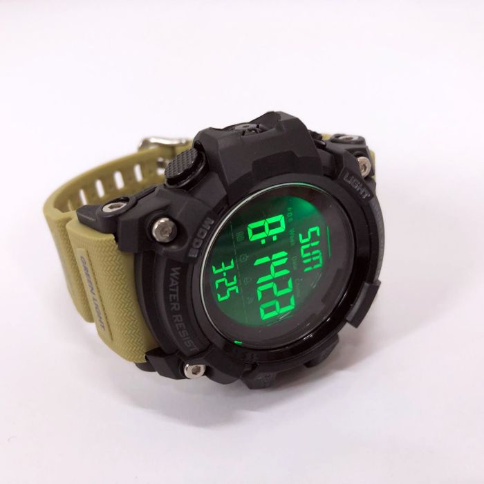 Часы наручные мужские SKMEI 1384KH KHAKI, часы наручные электронные тактические. Цвет: хаки