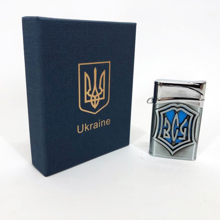 Зажигалка газовая ЗСУ (Подарочная коробка, Острое пламя) HL-4112-4. Цвет: серебро