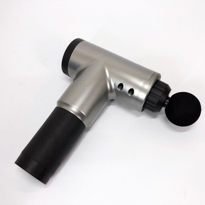 Аккумуляторный массажер Fascial Gun KH-320 портативный ручной ударный мышечный пистолет 4 насадки серый
