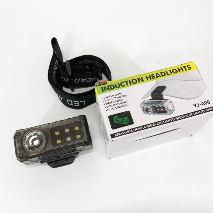 Фонарь налобный YJ-A06-LED+6SMD, Тактический фонарь с красным светом на каску, Головной фонарик