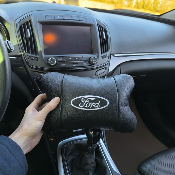 Набор автомобильных подушек 2шт для Ford, натуральная кожа, стильные подголовники для удобной поездки