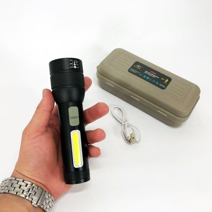 Фонарь аккумуляторный CB-C21-P90+COB, Мощный аккумуляторный лед фонарик, Ручной фонарик led