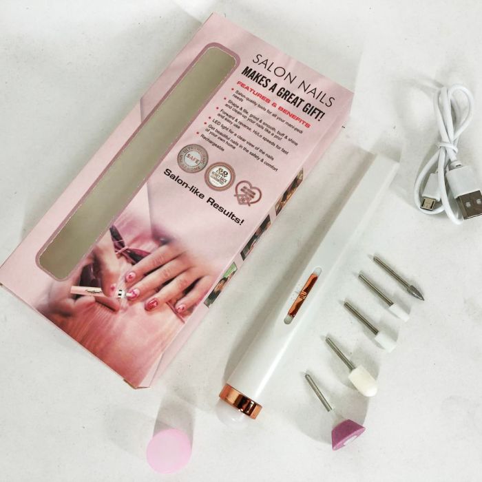 Фрезер для маникюра и педикюра Flawless Salon Nails, фрезер ручной для маникюра. Цвет: белый