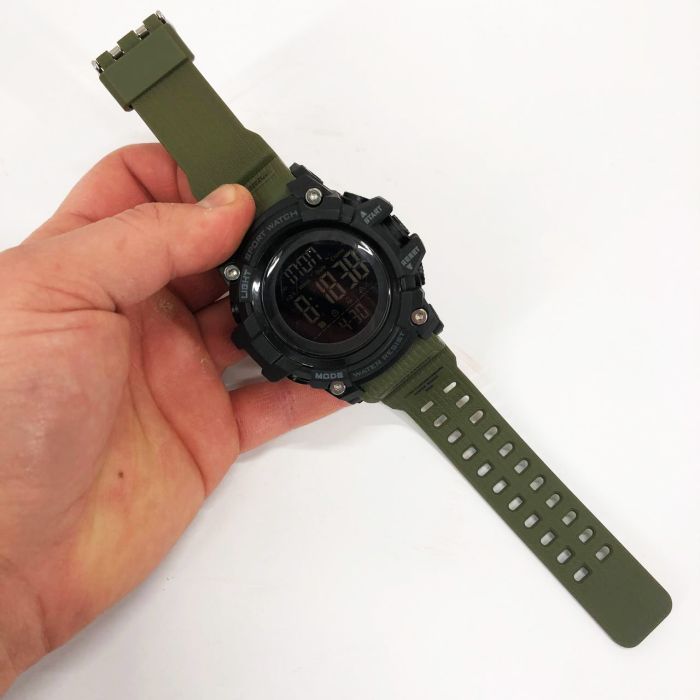 Часы наручные мужские SKMEI 1384AG ARMY GREEN, часы тактические противоударные. Цвет: зеленый