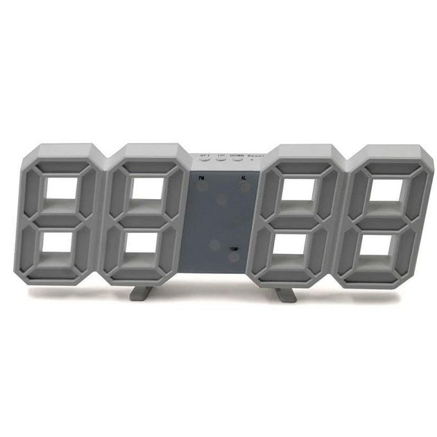 Часы настольные LY-1089 с белой подсветкой LED белые, Часы электронные светящиеся, Электронные часы VST