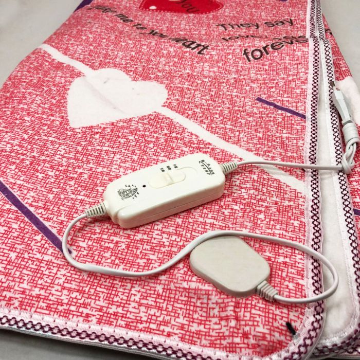Электропростынь электрическая простынь с подогревом Electric Blanket 150х120см сердечка