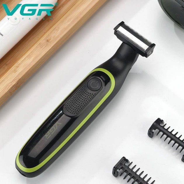Мужской аккумуляторный триммер для бороды и усов VGR V-017 станок для влажного и сухого бритья