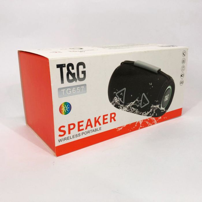 Bluetooth-колонка TG657 с RGB подсветкой 1500 mAh, Беспроводная колонка портативная мощная. Цвет: красный