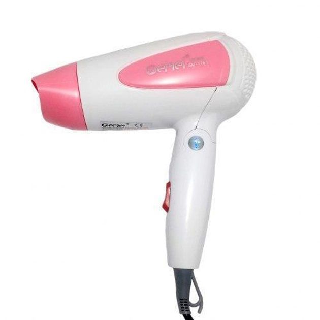 Фен для волос складной дорожный Gemei GM-1756 1200 Вт, Домашний фен для укладки. Цвет: розовый