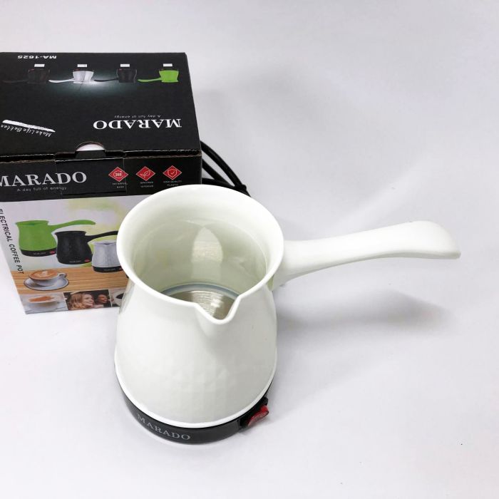 Электрическая турка для кофе Marado MA-1625, Турка для готовки кофе, Турка для заваривания. Цвет: белый