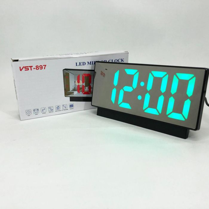 Электронные настольные LED часы от USB VST-897-4 с будильником и термометром
