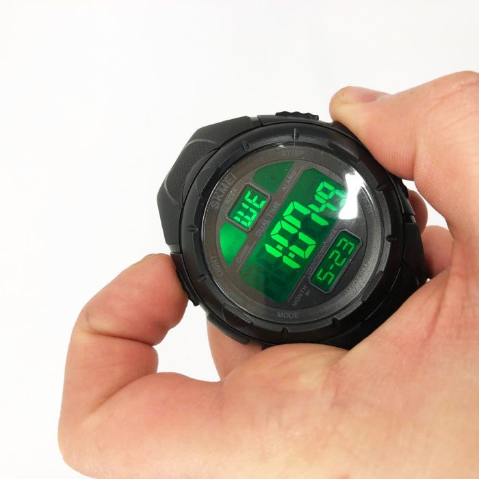 Часы наручные мужские SKMEI 1656BK BLACK, водостойкие тактические часы. Цвет: черный