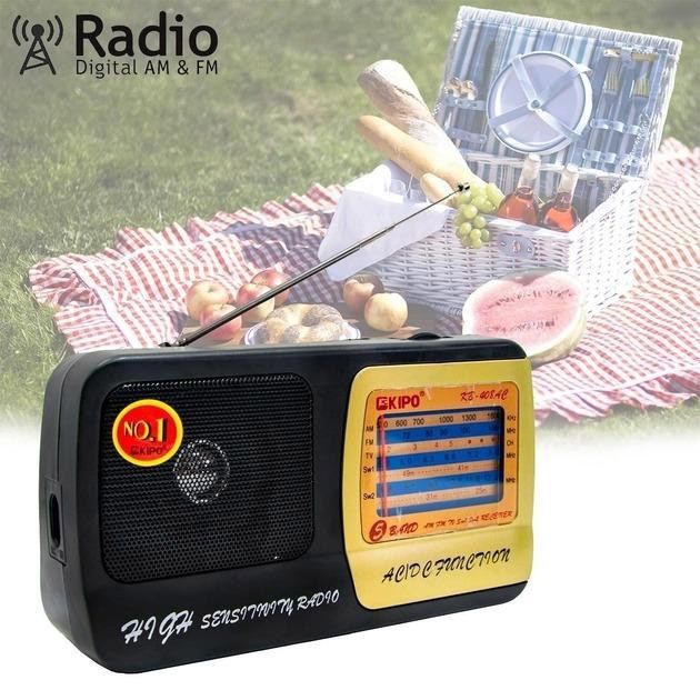 Радиоприёмник KIPO KB-408 AC мощный радио FM c usb питание от батарейки R20 или от сети