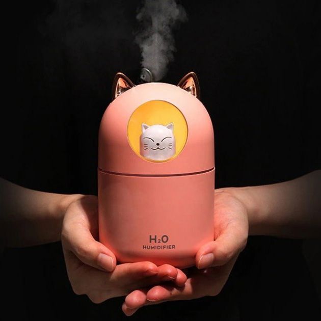 Увлажнитель воздуха Humidifier H2O Cat USB с котиком на 300мл. Цвет: розовый