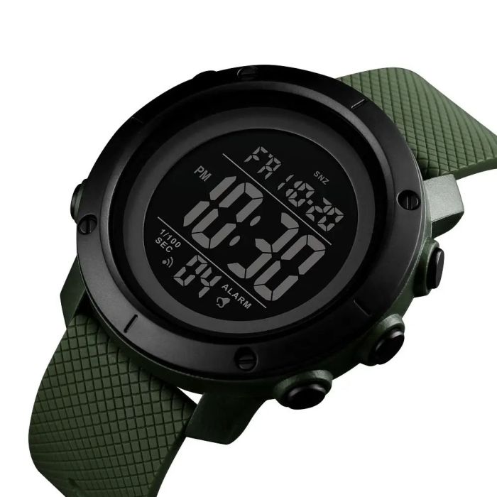 Часы наручные мужские SKMEI 1426AGBK ARMY GREEN-BLACK, часы наручные мужские. Цвет: зеленый