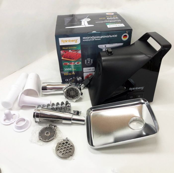Мясорубка Rainberg RB-679 3000W с соковыжималкой, электромясорубка для дома, электромясорубка с реверсом