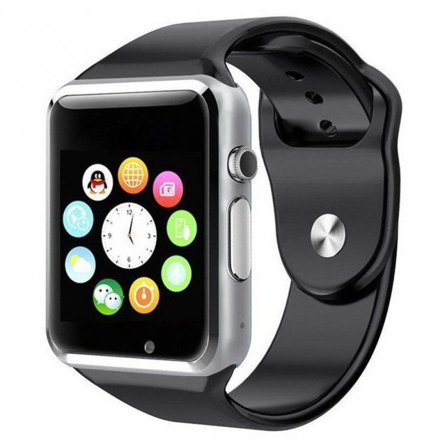 Смарт-часы Smart Watch A1 умные электронные со слотом под sim-карту + карту памяти micro-sd. Цвет: серебряный