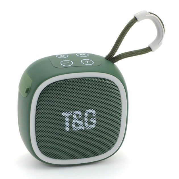 Портативная Bluetooth-колонка TG659 с ремешком, Беспроводная колонка портативная мощная. Цвет: зеленый