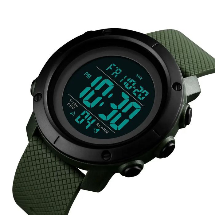 Часы наручные мужские SKMEI 1426AGBK ARMY GREEN-BLACK, часы наручные мужские. Цвет: зеленый