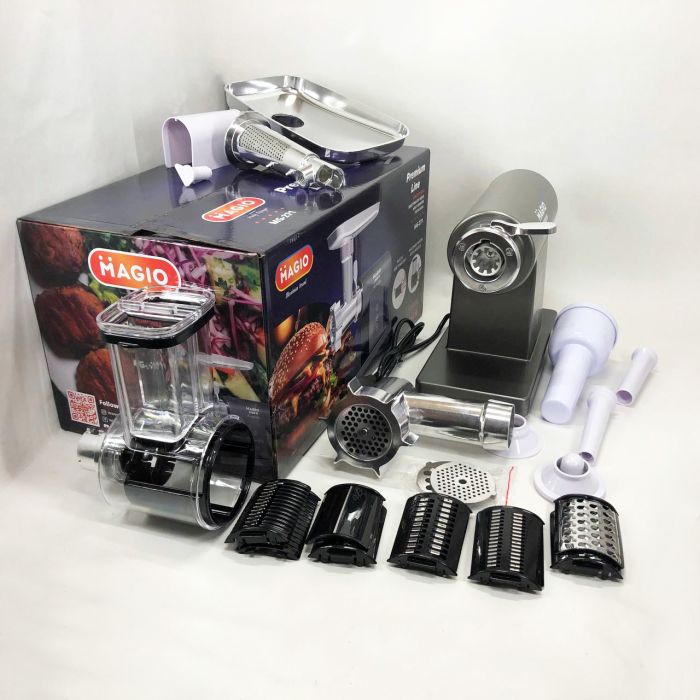 Мясорубка MAGIO MG-271 Premium Line, Электрическая мясорубка с насадками, Электромясорубка для шинковки