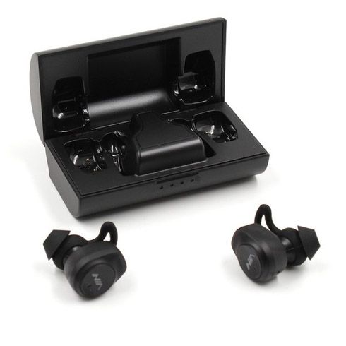 Наушники Bluetooth NIA NB710 с кейсом черные беспроводные, Наушники для тренировок сенсорные беспроводные