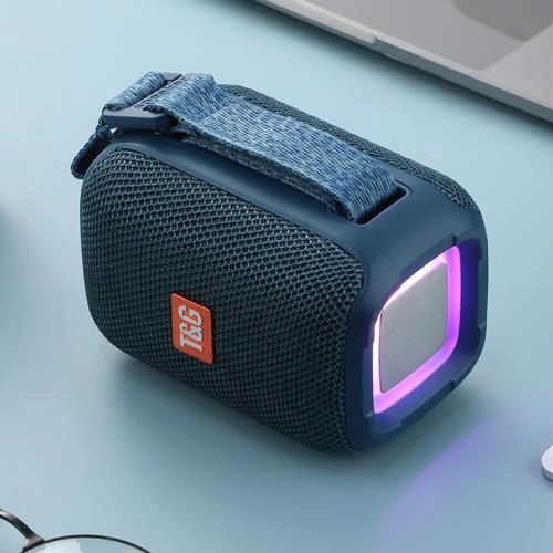 Портативная Bluetooth колонка TG339 5W с RGB подсветкой, Блютуз колонка для улицы. Цвет: синий