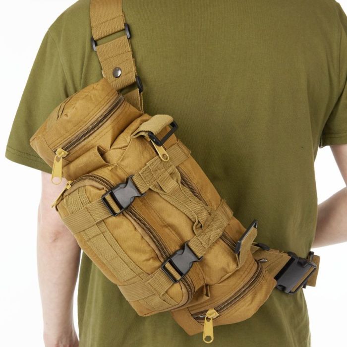 Сумка - подсумок тактическая поясная Tactical военная, сумка нагрудная с ремнем на плечо 5 литров кордура