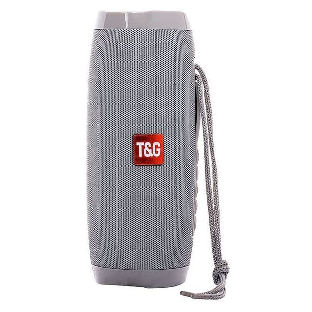 Портативная bluetooth колонка влагостойкая TG-157 Pulse с разноцветной подсветкой. Цвет: серый