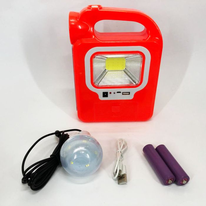 Фонарь кемпинг переносной 6399А - LED+COB, power bank, 2x18650, солнечная батарея. Цвет: оранжевый