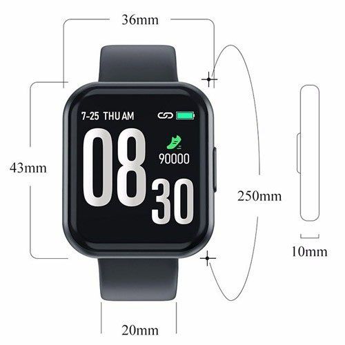 Смарт-часы Smart Watch T88 Спортивные с пульсометром, тонометром, два браслета. Цвет: черный