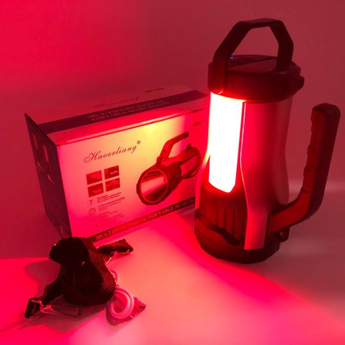 Фонарь кемпинговый переносной с солнечной панелью T96-LED-COB(white+red) power bank, походный фонарь